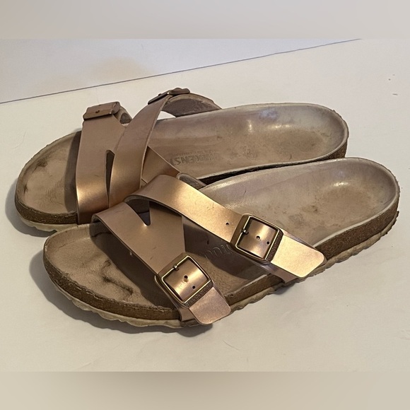 Birkenstock Yao Lux Electric Metallic Rose Gold Sandals - Picture 10 of 16